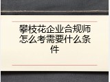 攀枝花企业合规师怎么考需要什么条件