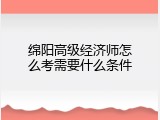 绵阳高级经济师怎么考需要什么条件