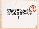 攀枝花中级经济师怎么考需要什么条件