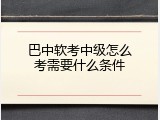 巴中软考中级怎么考需要什么条件