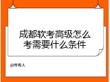 成都软考高级怎么考需要什么条件