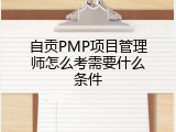自贡PMP项目管理师怎么考需要什么条件