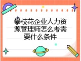 攀枝花企业人力资源管理师怎么考需要什么条件