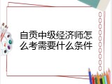 自贡中级经济师怎么考需要什么条件
