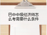 巴中中级经济师怎么考需要什么条件