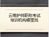云南护师职称考试培训机构哪里找