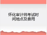 怀化审计师考试时间地点及费用