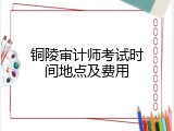 铜陵审计师考试时间地点及费用