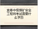 宜春中级煤矿安全工程师考试需要什么学历