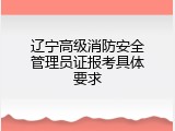辽宁高级消防安全管理员证报考具体要求