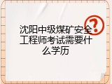 沈阳中级煤矿安全工程师考试需要什么学历