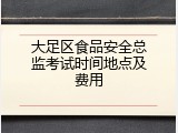 大足区食品安全总监考试时间地点及费用