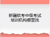 新疆软考中级考试培训机构哪里找
