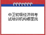 中卫初级经济师考试培训机构哪里找