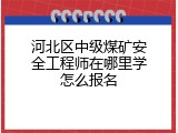 河北区中级煤矿安全工程师在哪里学怎么报名
