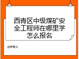 西青区中级煤矿安全工程师在哪里学怎么报名