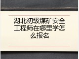 湖北初级煤矿安全工程师在哪里学怎么报名