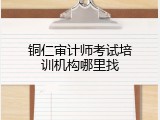 铜仁审计师考试培训机构哪里找