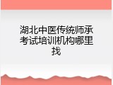 湖北中医传统师承考试培训机构哪里找