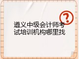 遵义中级会计师考试培训机构哪里找