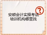 安顺会计实操考试培训机构哪里找