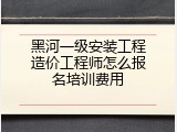 黑河一级安装工程造价工程师怎么报名培训费用