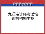 九江审计师考试培训机构哪里找