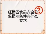 红桥区食品安全总监报考条件有什么要求