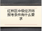 红桥区中级经济师报考条件有什么要求