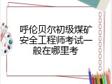 呼伦贝尔初级煤矿安全工程师考试一般在哪里考