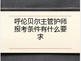 呼伦贝尔主管护师报考条件有什么要求