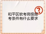 和平区软考高级报考条件有什么要求