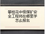 攀枝花中级煤矿安全工程师在哪里学怎么报名