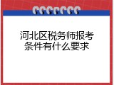 河北区税务师报考条件有什么要求