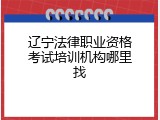 辽宁法律职业资格考试培训机构哪里找