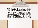 那曲土木建筑总监理工程师考试合格线介绍具体多少分