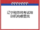 辽宁税务师考试培训机构哪里找