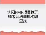沈阳PMP项目管理师考试培训机构哪里找