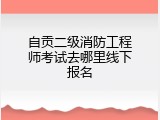自贡二级消防工程师考试去哪里线下报名