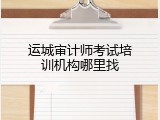运城审计师考试培训机构哪里找