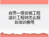 自贡一级安装工程造价工程师怎么报名培训费用