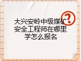 大兴安岭中级煤矿安全工程师在哪里学怎么报名
