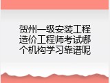 贺州一级安装工程造价工程师考试哪个机构学习靠谱呢