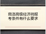 商洛高级经济师报考条件有什么要求