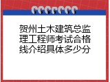 贺州土木建筑总监理工程师考试合格线介绍具体多少分