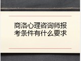商洛心理咨询师报考条件有什么要求
