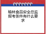 榆林食品安全总监报考条件有什么要求