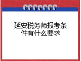 延安税务师报考条件有什么要求