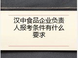 汉中食品企业负责人报考条件有什么要求