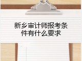 新乡审计师报考条件有什么要求